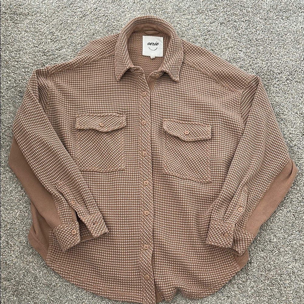 American Eagle Outfitters Brown Button Down Shirt